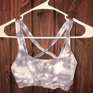 White and gray sports bra